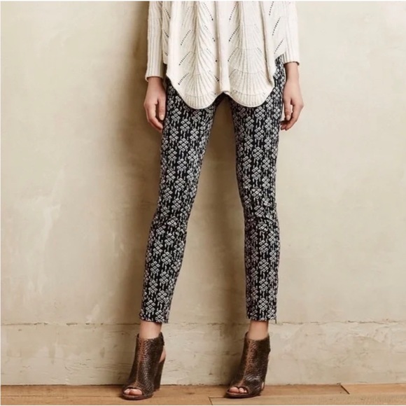 Anthropologie Pilcro and the LetterpressSerif Sateen Printed Ankle Zip Pants